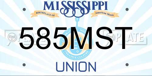 585MST Mississippi License Plate