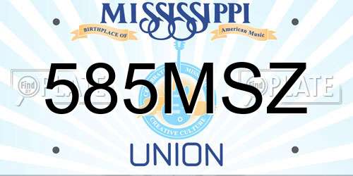 585MSZ Mississippi License Plate