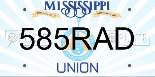585RAD Mississippi License Plate