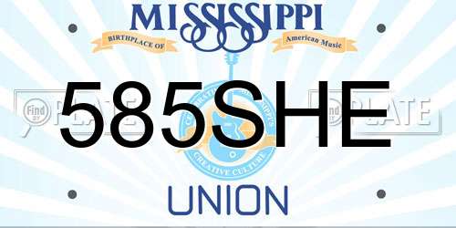 585SHE Mississippi License Plate