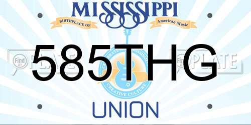 585THG Mississippi License Plate
