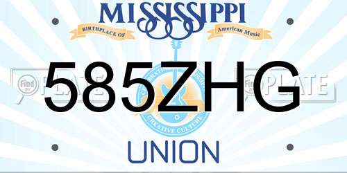 585ZHG Mississippi License Plate