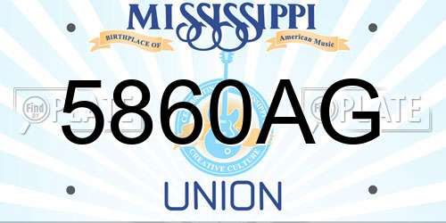5860AG Mississippi License Plate