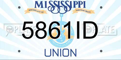 5861ID Mississippi License Plate