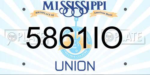 5861IO Mississippi License Plate