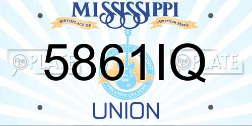 5861IQ Mississippi License Plate