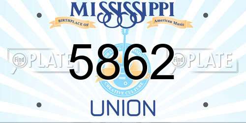 5862 Mississippi License Plate