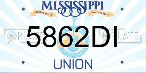 5862DI Mississippi License Plate