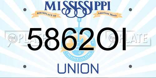 5862OI Mississippi License Plate