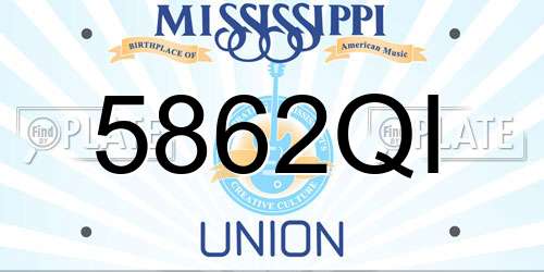 5862QI Mississippi License Plate