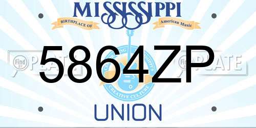 5864ZP Mississippi License Plate