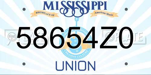 58654Z0 Mississippi License Plate