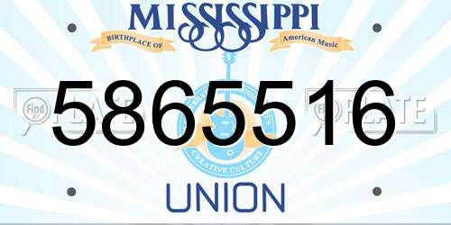 5865516 Mississippi License Plate