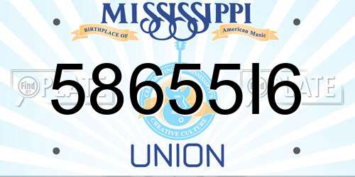 58655I6 Mississippi License Plate