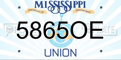 5865OE Mississippi License Plate