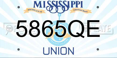 5865QE Mississippi License Plate