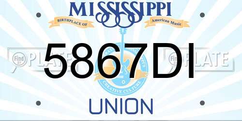 5867DI Mississippi License Plate