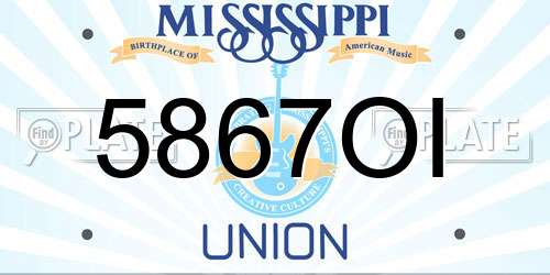 5867OI Mississippi License Plate