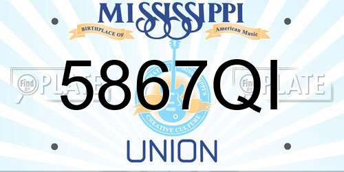 5867QI Mississippi License Plate