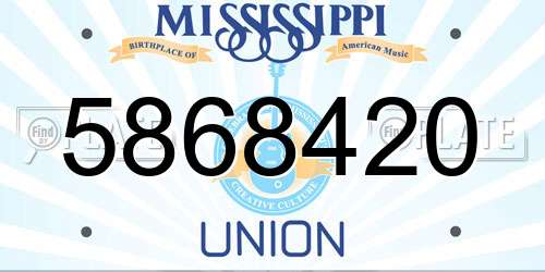 5868420 Mississippi License Plate
