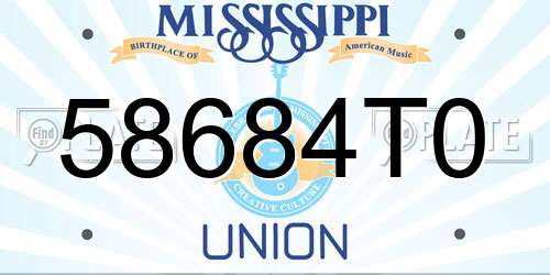 58684T0 Mississippi License Plate