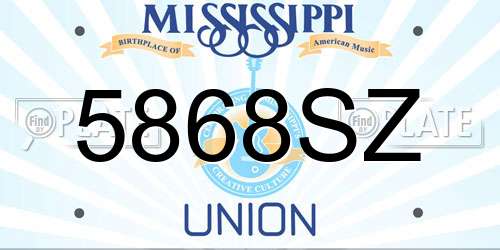 5868SZ Mississippi License Plate
