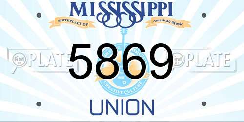5869 Mississippi License Plate