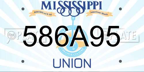 586A95 Mississippi License Plate