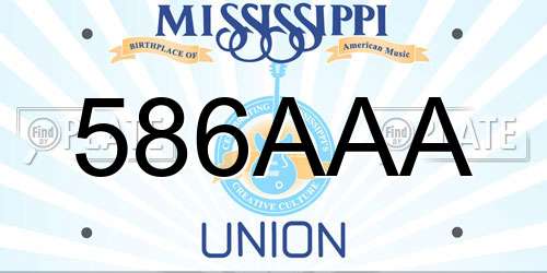 586AAA Mississippi License Plate