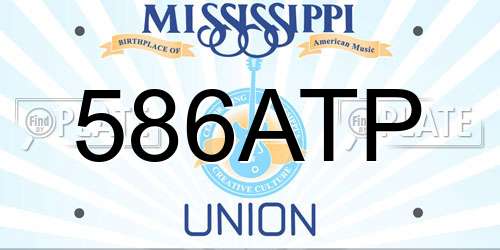 586ATP Mississippi License Plate