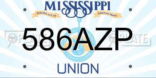 586AZP Mississippi License Plate