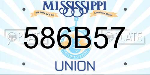 586B57 Mississippi License Plate