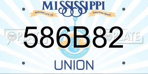 586B82 Mississippi License Plate