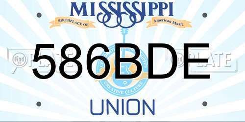 586BDE Mississippi License Plate