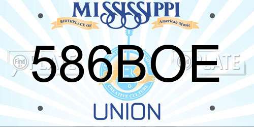 586BOE Mississippi License Plate