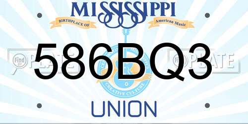 586BQ3 Mississippi License Plate