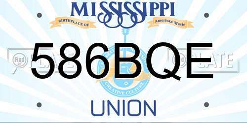 586BQE Mississippi License Plate