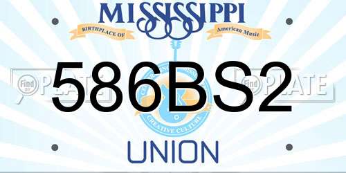 586BS2 Mississippi License Plate