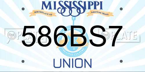 586BS7 Mississippi License Plate