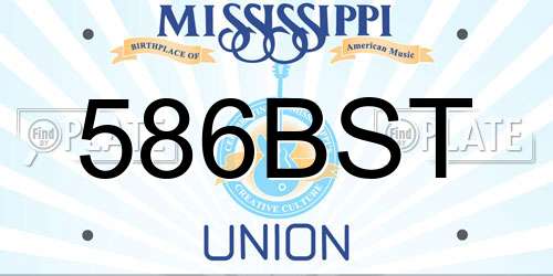 586BST Mississippi License Plate