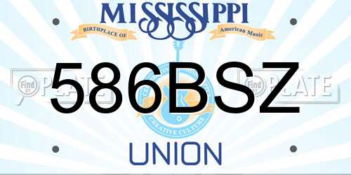 586BSZ Mississippi License Plate