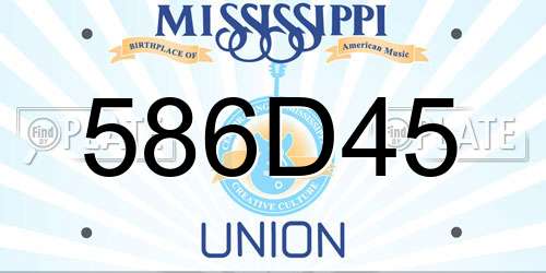 586D45 Mississippi License Plate