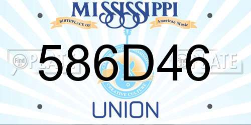 586D46 Mississippi License Plate