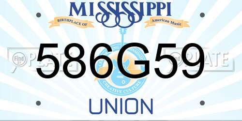586G59 Mississippi License Plate