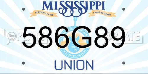 586G89 Mississippi License Plate