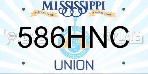 586HNC Mississippi License Plate