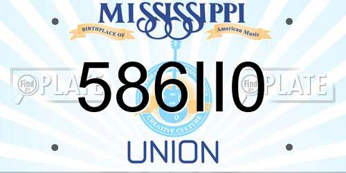 586II0 Mississippi License Plate