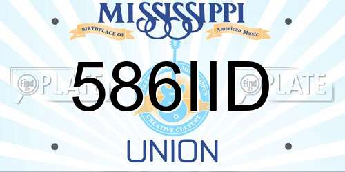 586IID Mississippi License Plate