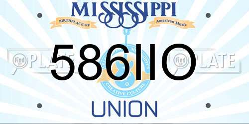586IIO Mississippi License Plate
