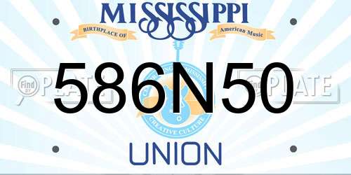 586N50 Mississippi License Plate